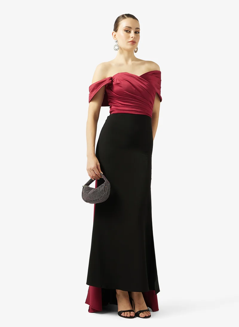 Akadia Fashion  SPECIAL SHOULDER DESIGN SATIN DRESS for Women | Best Price UAE